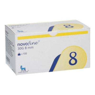 Иглы Новофайн (Novofine) 8 мм 30G, 100 шт.