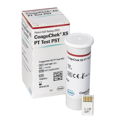 Тест-полоски CoaguChek XS PT Test PST (Коагучек ИксЭс) для определения МНО, 24 шт.