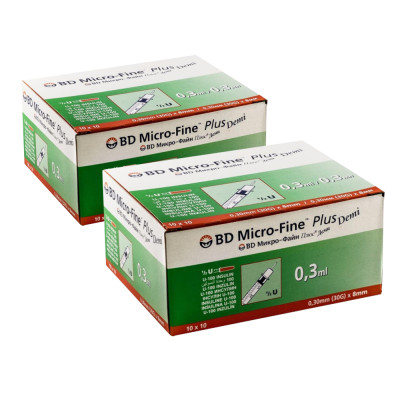 Шприц инсулиновый BD Micro-Fine Plus Demi 0,3мл*8мм (200 шт.) Шприц инсулиновый BD Micro-Fine Plus Demi 0,3мл*8мм (200 шт.)