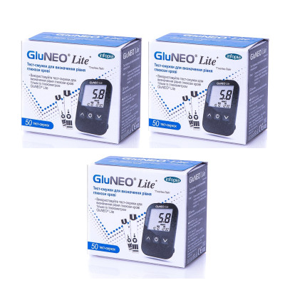 Тест-полоски Gluneo Lite (Глюнео Лайт) №50 - 3 уп. (150 шт.)