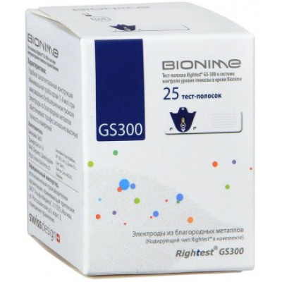 Тест-полоски Rightest Bionime GS300 и GS110, 25 шт.