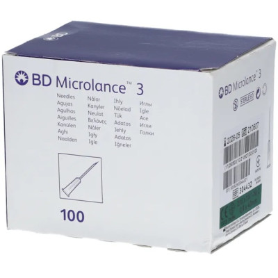 Игла с креплением Luer-Lock для мезотерапии | карбокситерапии BD Microlance 21G 1 1/2" (0,8 x 40 mm), 100 шт.