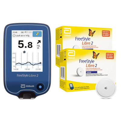 Стартовый набор! Ридер Freestyle Libre 2 (ммоль/л) + Сенсор Freestyle Libre 2 (2 уп.)