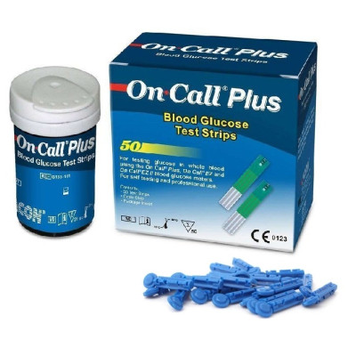 Тест-полоски Он Колл Плюс (On Call Plus), 50 шт. + Ланцеты медицинские для прокола пальца (10 шт.)