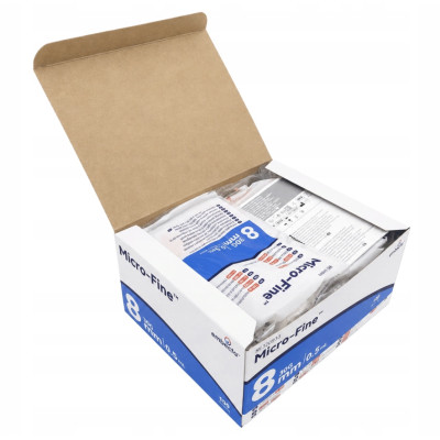Шприц инсулиновый BD Micro-Fine Plus 0.5 мл U-100 (30G) x 8 мм., 100 шт.