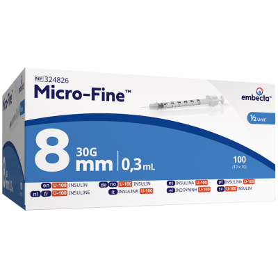 Шприц инсулиновый BD Micro-Fine Plus Demi 0,3мл*8мм (100 шт.)