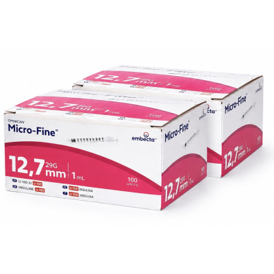 Шприцы инсулиновые с интегрированной иглой BD Micro-Fine Plus 1 мл U-100 (12.7 мм х 29G), 200 шт.