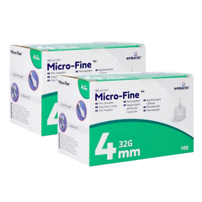 Набор: Иглы инсулиновые "BD Micro-Fine" 4 мм (32G x 0,23 мм), 200 шт.