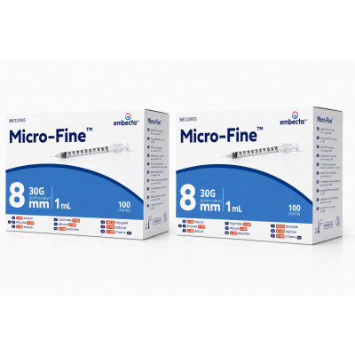 Шприцы инсулиновые с интегрированной иглой BD Micro-Fine Plus 1 мл U-100 (8 мм х 30G), 200 шт.