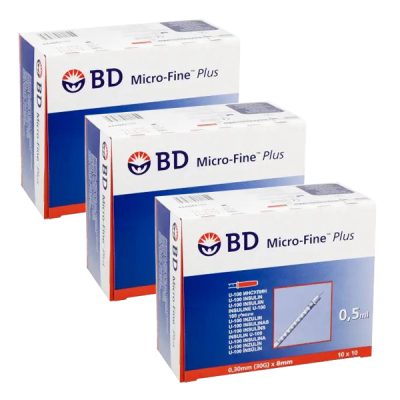 Шприц инсулиновый BD Micro-Fine Plus 0.5 мл U-100 (30G) x 8 мм., 300 шт.