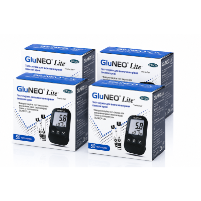 Тест-смужки Gluneo Lite (Глюнео Лайт) №50 - 4 уп. (200 шт.)