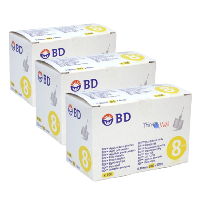 Иглы для инсулиновых ручек "BD Microfine Thin Wall" 8 мм (30G x 0,30 мм), 300 шт. Иглы для инсулиновых ручек "BD Microfine Thin Wall" 8 мм (30G x 0,30 мм), 300 шт.