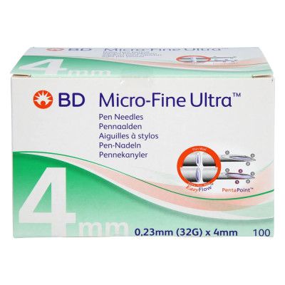 Иглы для инсулиновых шприцов "BD Micro-Fine Ultra" 4 мм (32G x 0,23 мм), 100 шт.
