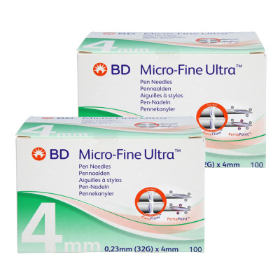 Иглы для инсулиновых шприцов "BD Micro-Fine Ultra" 4 мм (32G x 0,23 мм), 200 шт.