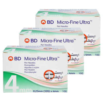 Иглы для инсулиновых шприцов "BD Micro-Fine Ultra" 4 мм (32G x 0,23 мм), 300 шт.