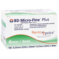 Иглы для инсулиновых шприцов "МикроФайн" 4 мм (32G x 0,23 мм), 100 шт.