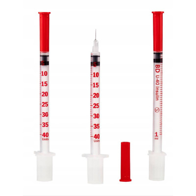 Шприцы инсулиновые с интегрированной иглой BD Micro-Fine Plus 1 мл U-40 (8 мм х 30G), 300 шт.