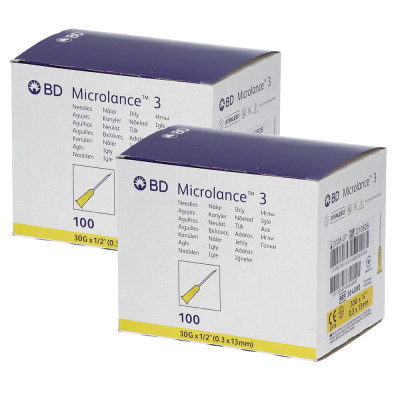 Игла с креплением Luer-Lock для мезотерапии | карбокситерапии BD Microlance 30G 1/2 (0,3х13 мм), 200 шт.