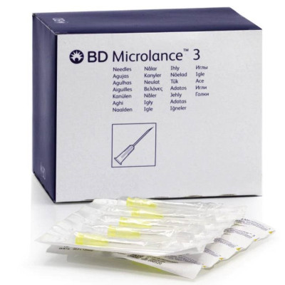 Игла с креплением Luer-Lock для мезотерапии | карбокситерапии BD Microlance 30G 1/2 (0,3х13 мм), 25 шт.
