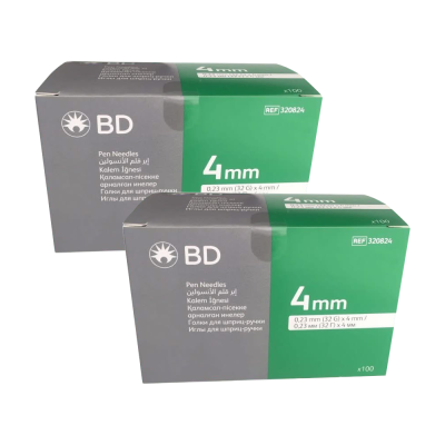 Иглы для инсулиновых шприцов "BD Microfine Thin Wall" 4 мм (32G x 0,23 мм), 200 шт.