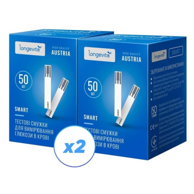 Набор Тест-полосок "Лонгевита Смарт" 2 уп. (100 шт.) Набор Тест-полосок "Лонгевита Смарт" 2 уп. (100 шт.)