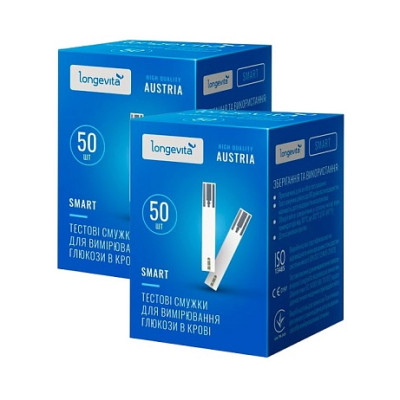 Набор Тест-полосок "Лонгевита Смарт" 2 уп. (100 шт.) Набор Тест-полосок "Лонгевита Смарт" 2 уп. (100 шт.)