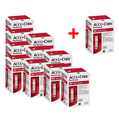 Набор 10+1! Тест-полоски "Accu-Chek Performa" (550 шт.)