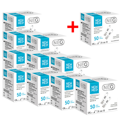 Набор 10+1! Тест-полоски "NewMed NEO" (550 шт.)