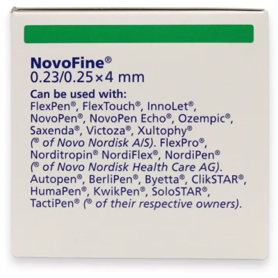 Иглы Новофайн (Novofine) 4 мм 32G, 100 шт.