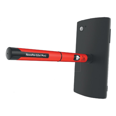 Шприц-ручка красная NovoPen Echo Plus с шагом 0.5 ед (с памятью и NFC)