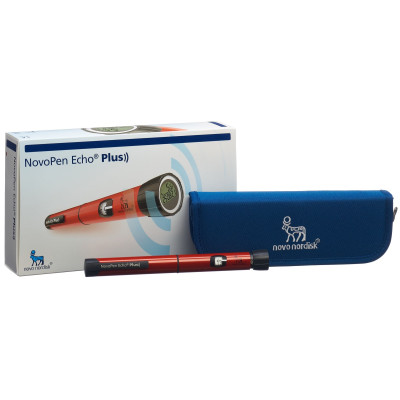 Шприц-ручка красная NovoPen Echo Plus с шагом 0.5 ед (с памятью и NFC)