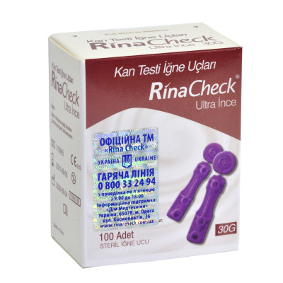 Ланцеты универсальные Rina Check (0,3 мм 30G), 100 шт.