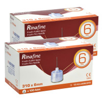 Голки для інсулінових шприц-ручок Rinafine (Рінафайн) розмір 31G (0.25 мм x 6 мм), 200 шт.