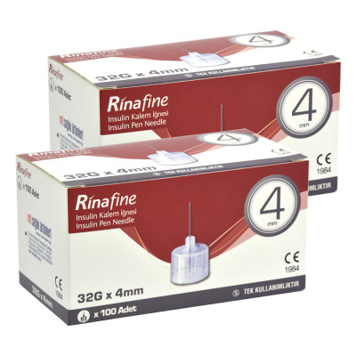Иглы для инсулиновых шприц-ручек Rinafine (Ринафайн) размер 32G (0.23 мм x 4 мм), 200 шт.